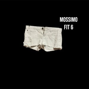 MOSSIMO WHITE DENIM CUTOFFS SHORTS SIZE 6 GENTLY WORN